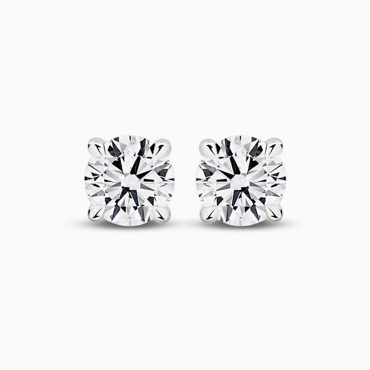 White gold studs set in 4prong with lab D VVS2