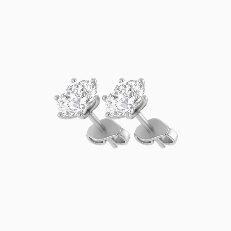 Low set studs in 6prong setting