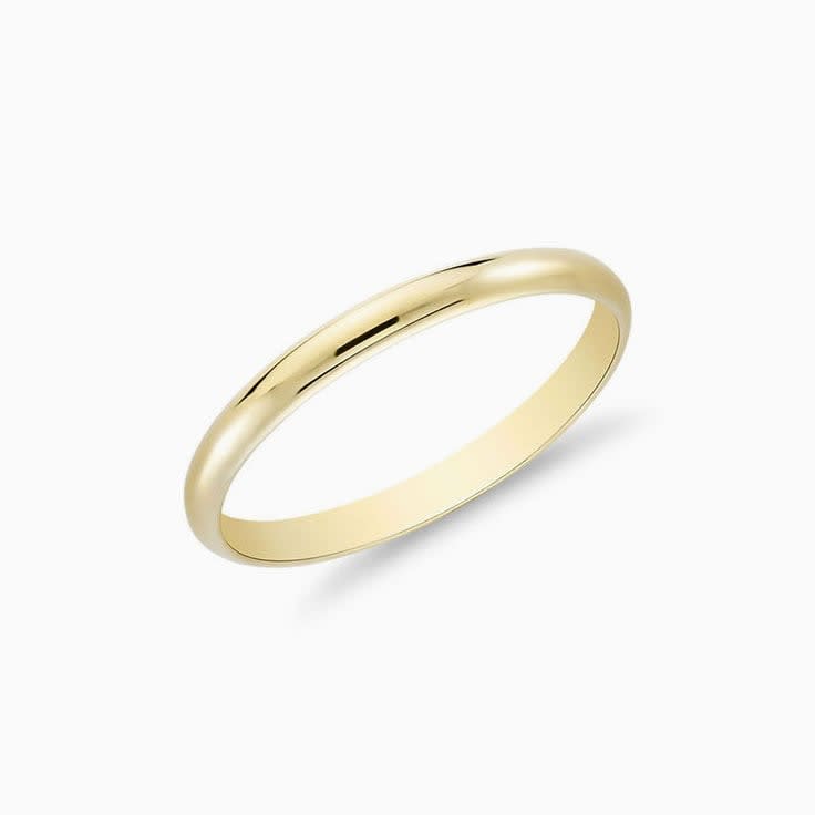 2mm ladies plain band yellow gold