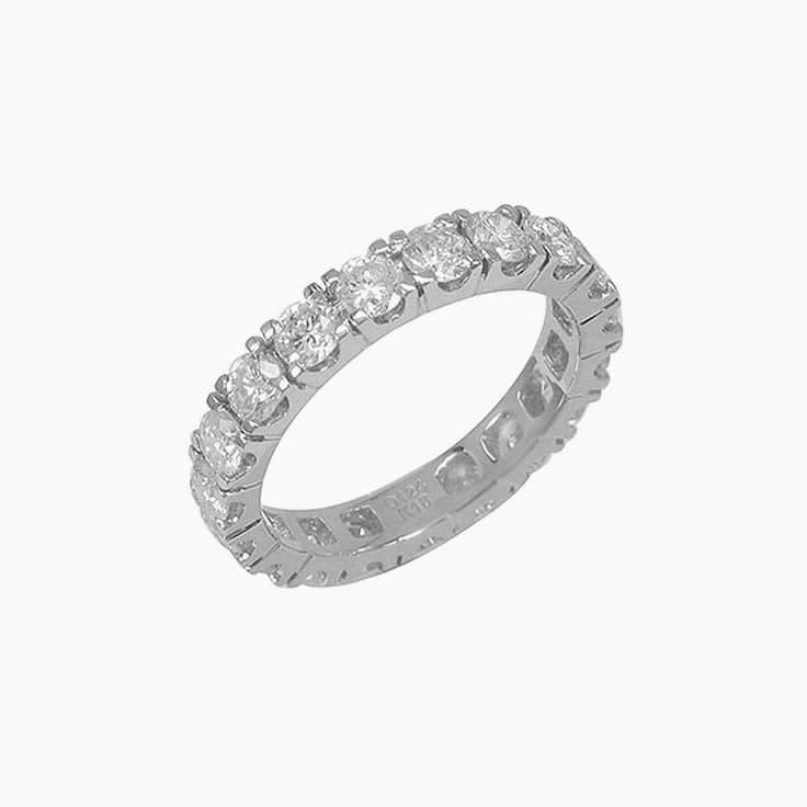 6 Points Eternity Ring in white gold