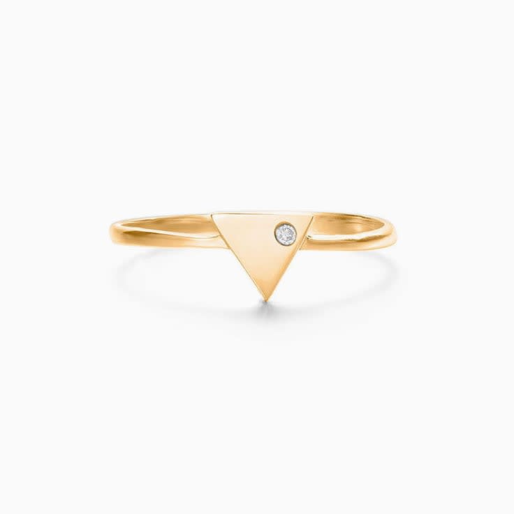 Petite Triangle Band in yellow gold