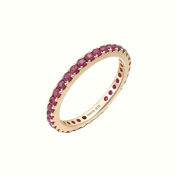 Ruby Eternity Ring in yellow gold