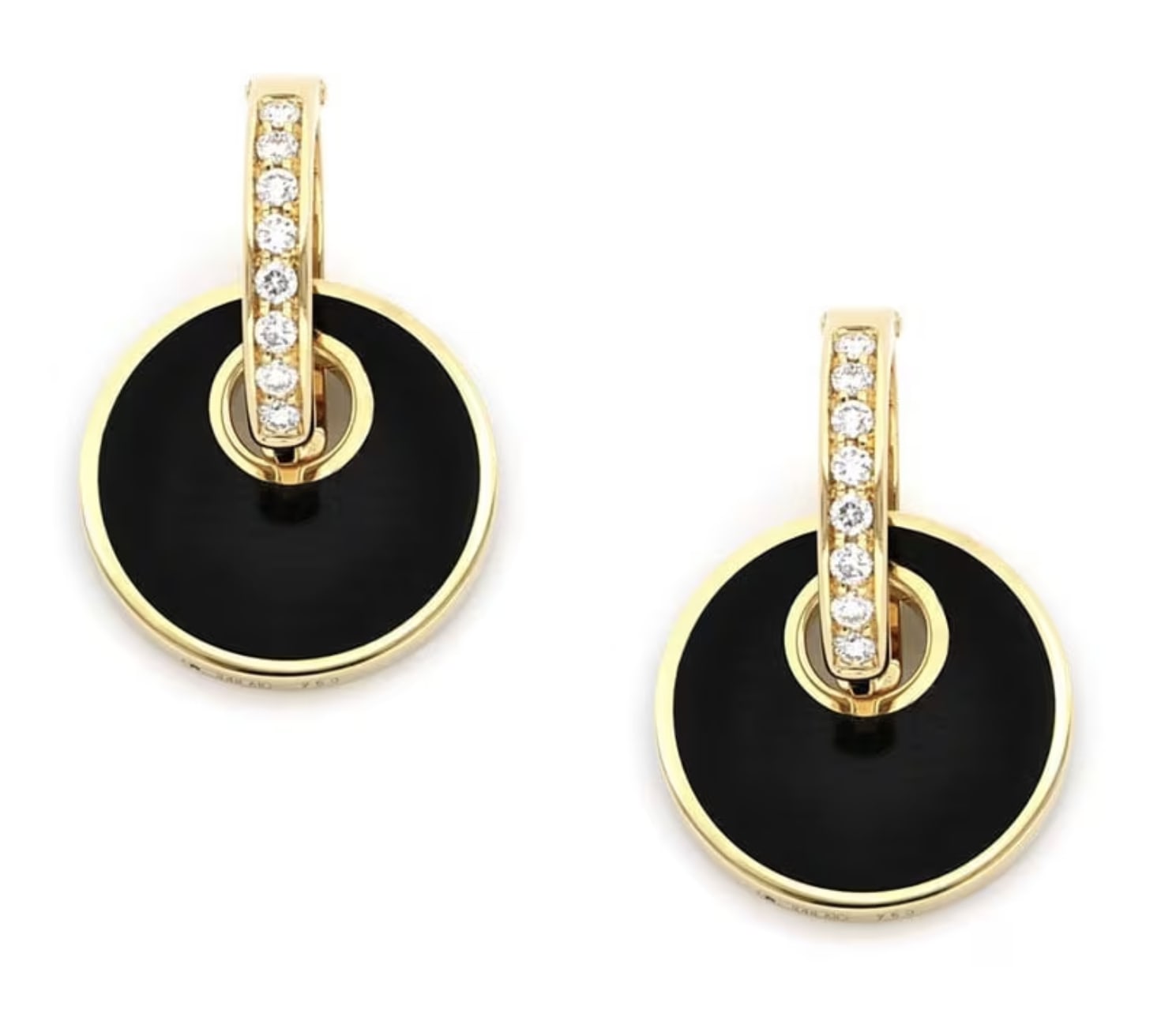 Diamond And Black Onyx Earrings