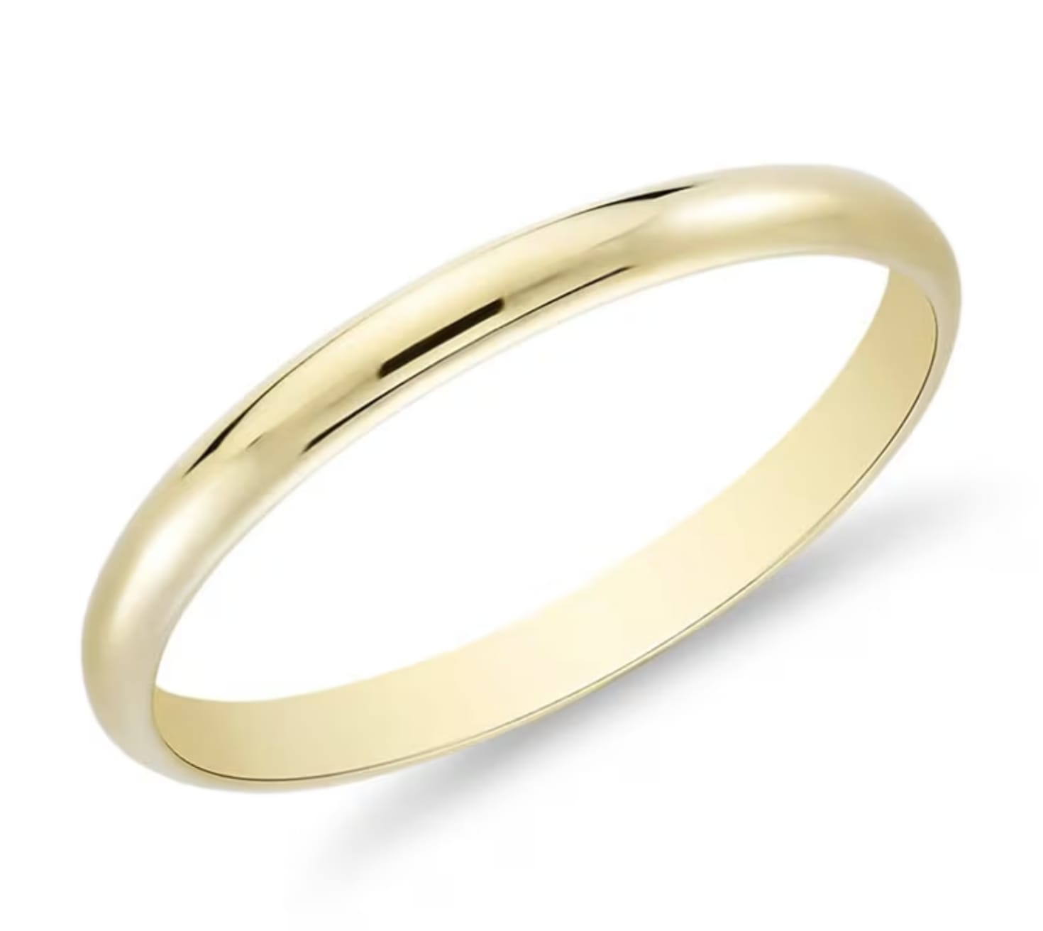 2mm women's plain band yellow gold