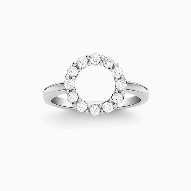 Open Circle Diamond Ring in white gold