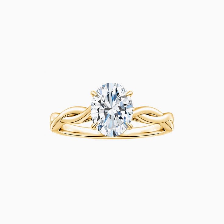 plain twisted oval diamond ring