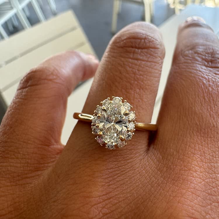 1ct oval lab diamond with a halo