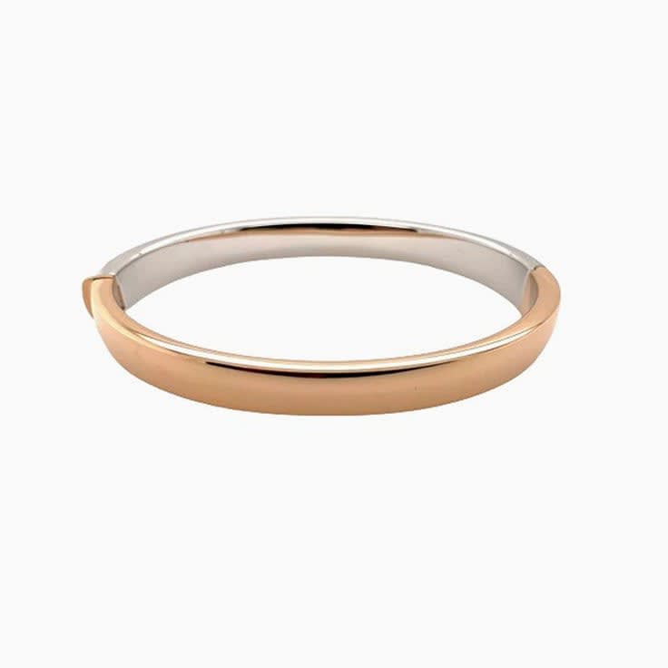 White and rosegold bangle in 9k