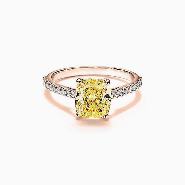 Yellow Lab diamond engagement ring