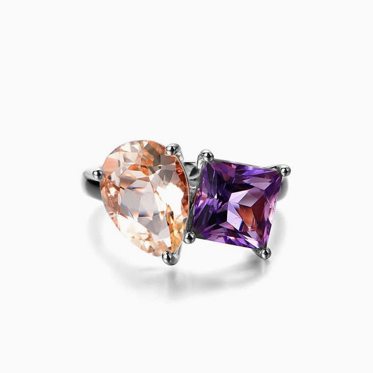 Amethyst And Scapolite Ring