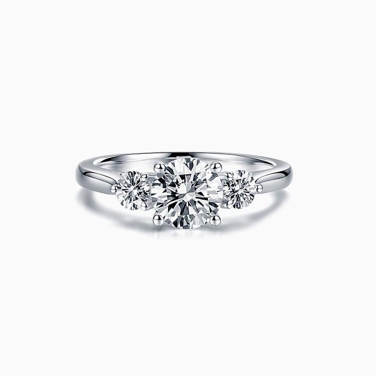 Three Stone Round Brilliant Engagement Ring