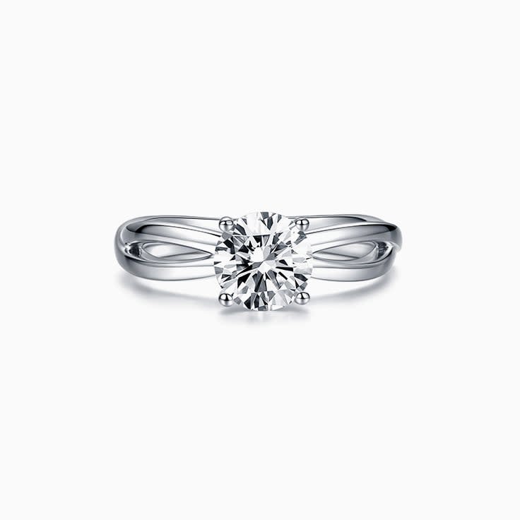 Round Brilliant Cut on a Plain Split Shank Engagement Ring