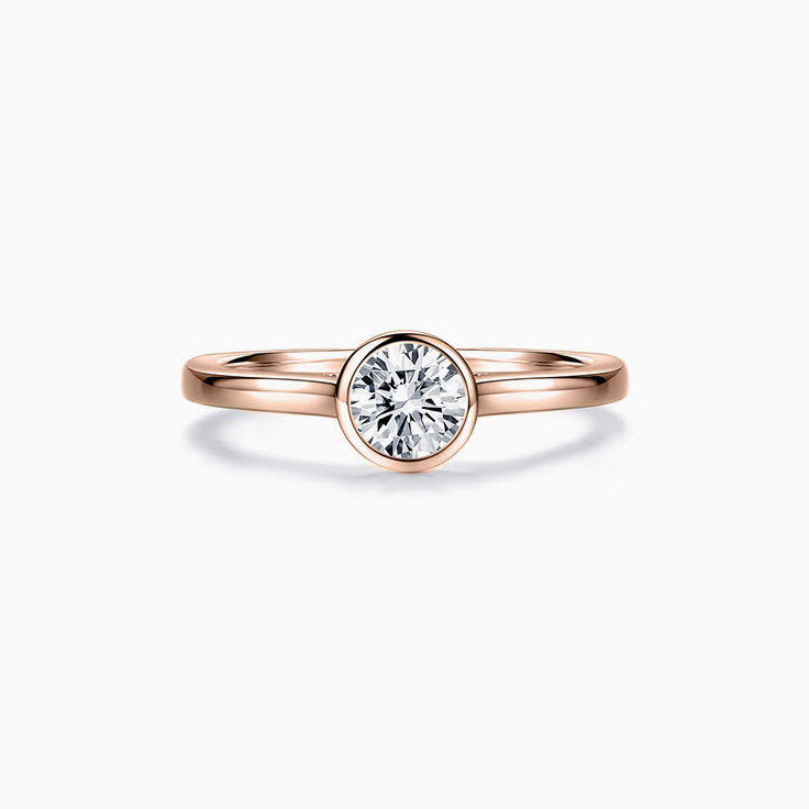 Round Bezel Solitaire Diamond Engagement Ring