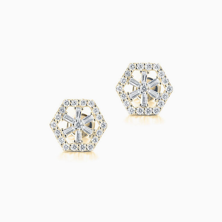 Hexagon Diamond Studs