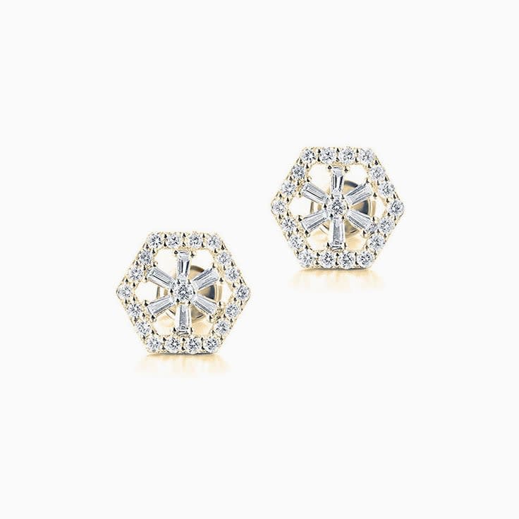 Hexagon Diamond Studs
