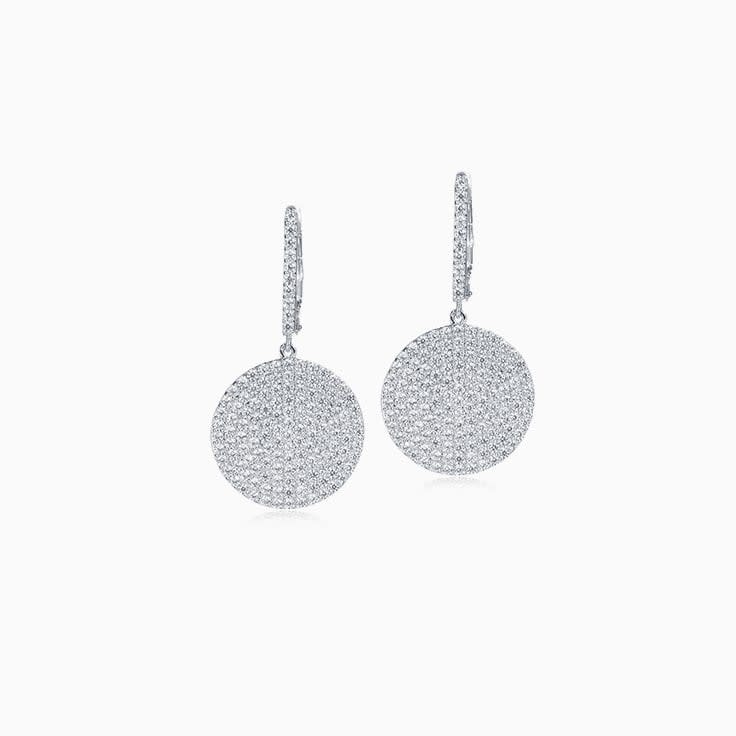 Diamond Disc Earrings