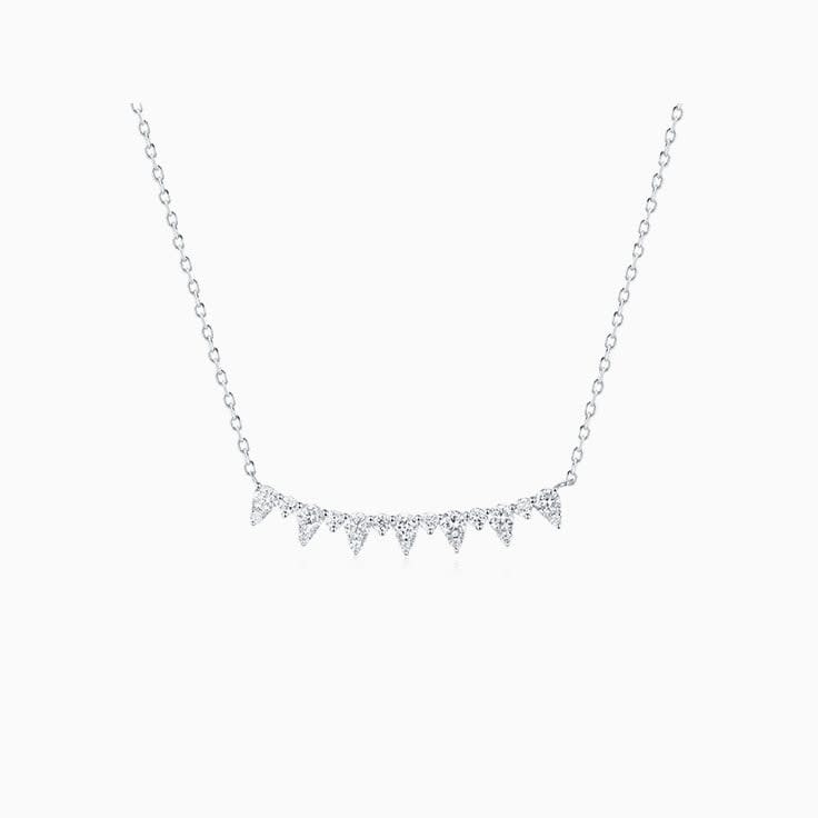 round Diamond bar necklace