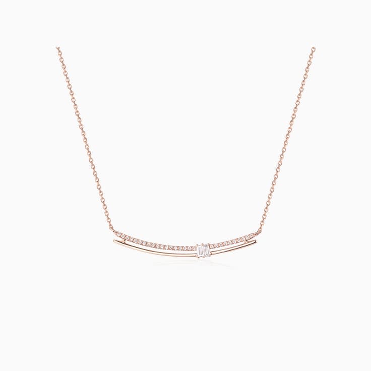 Double bar diamond necklace