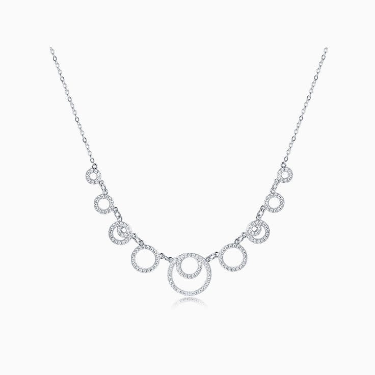 Multi diamond circle necklace