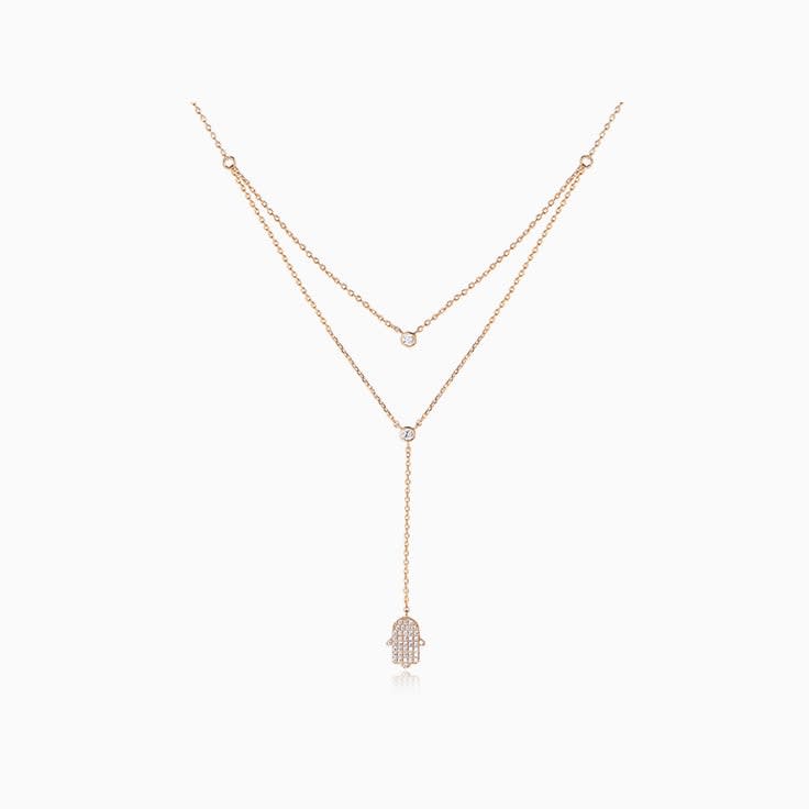 Diamond Khamsa Necklace