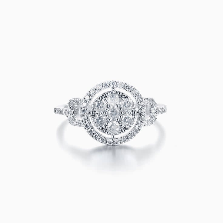 Halo Cluster Diamond Ring