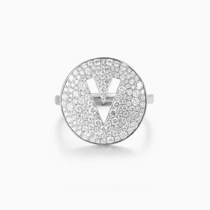 Personalised Diamond Disc Ring
