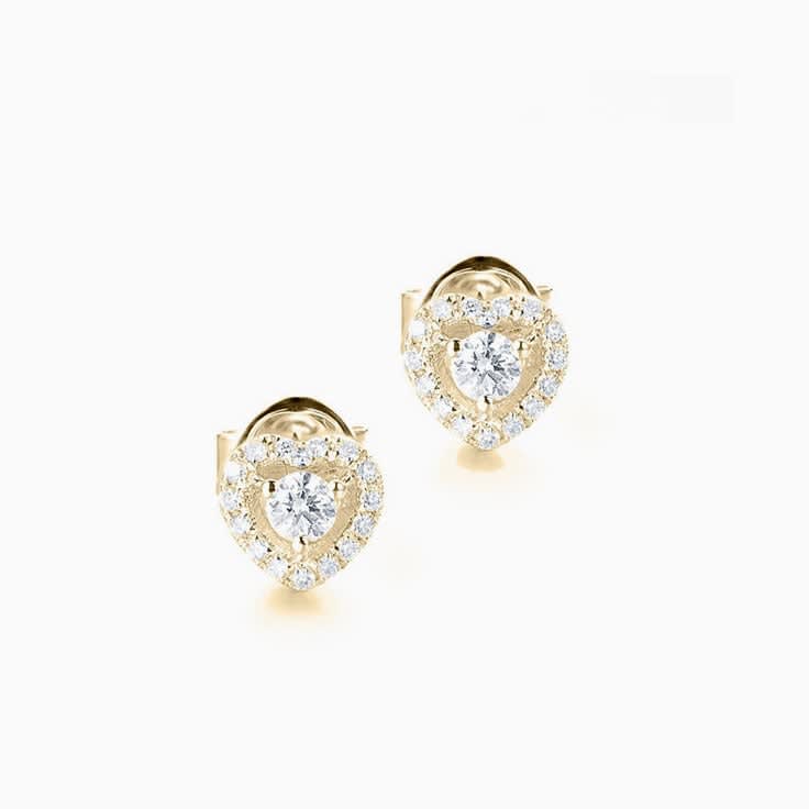 Heart Studs With Diamonds