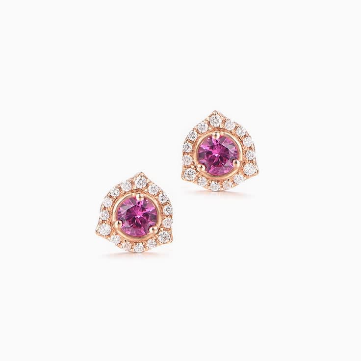 Rosegold Ruby Studs