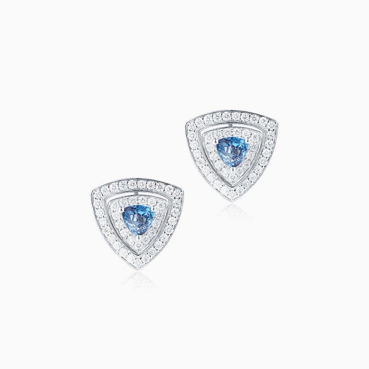 London Blue Topaz double halo studs