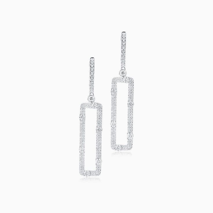 Diamond Bar Earrings