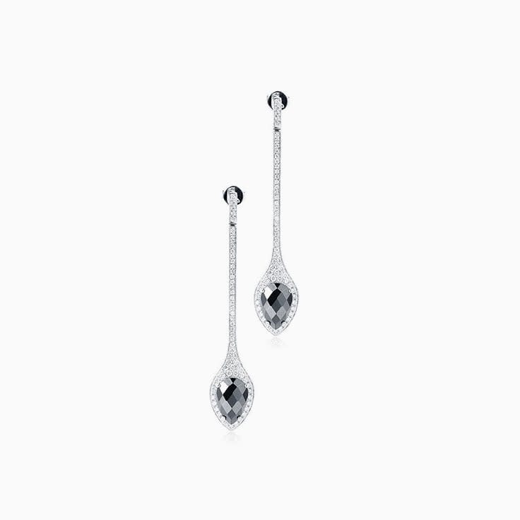 Hematite Pearl Drop Earrings