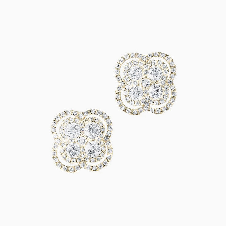 Diamond Clover Studs
