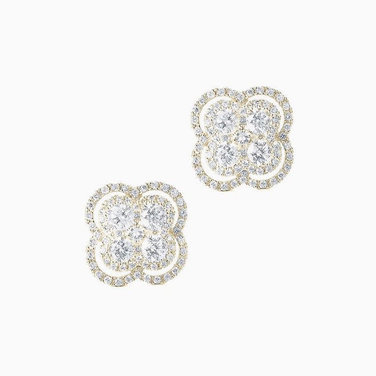 Diamond Clover Studs