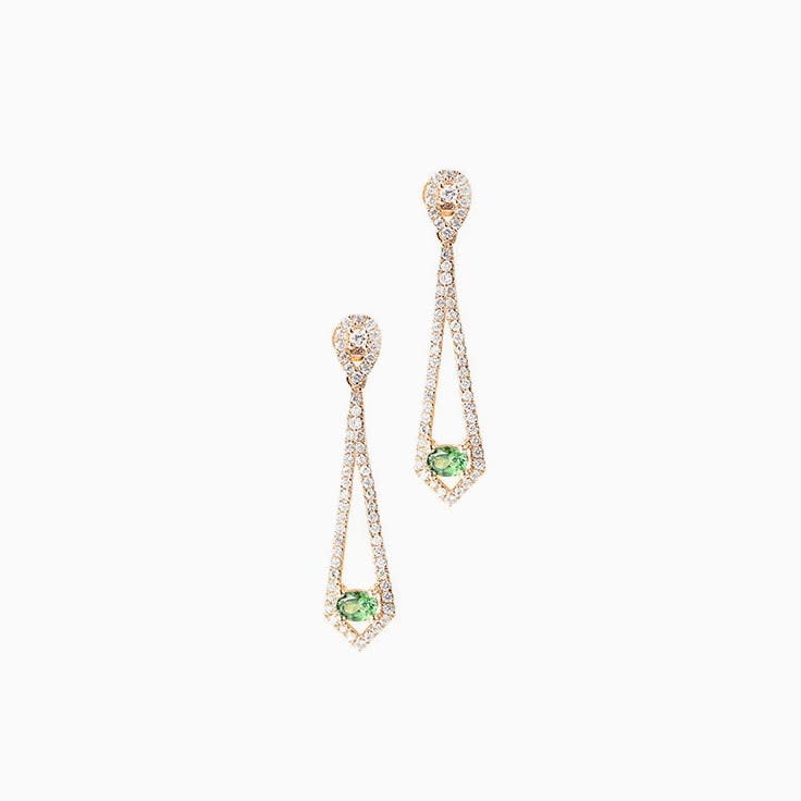 Oval Tsavorite Drop Earrings