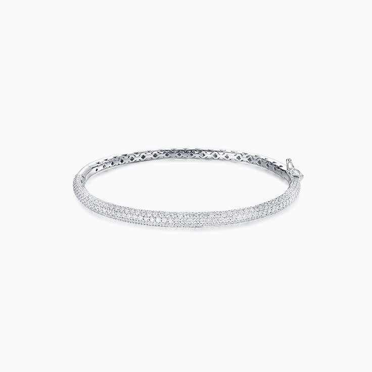 Three Row Pave Set Bangle