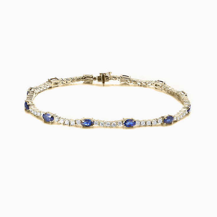 Blue Sapphire and Diamond Bracelet
