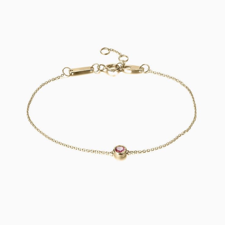 Pink Tourmaline Drop Set Bracelet