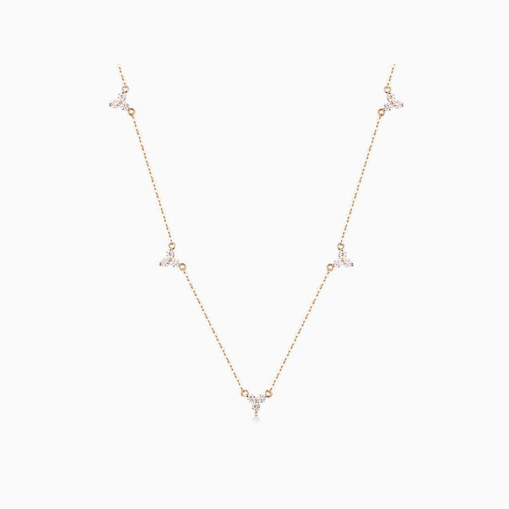Three Stone Diamond Necklace