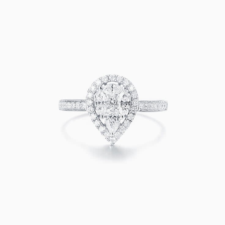 Pear Cluster Diamond Ring