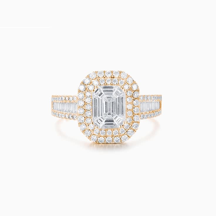 Emerald Cluster Diamond Ring