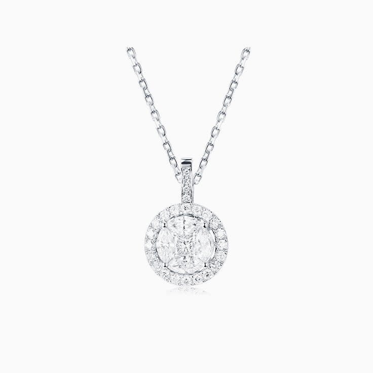 Round Diamond Cluster Pendant