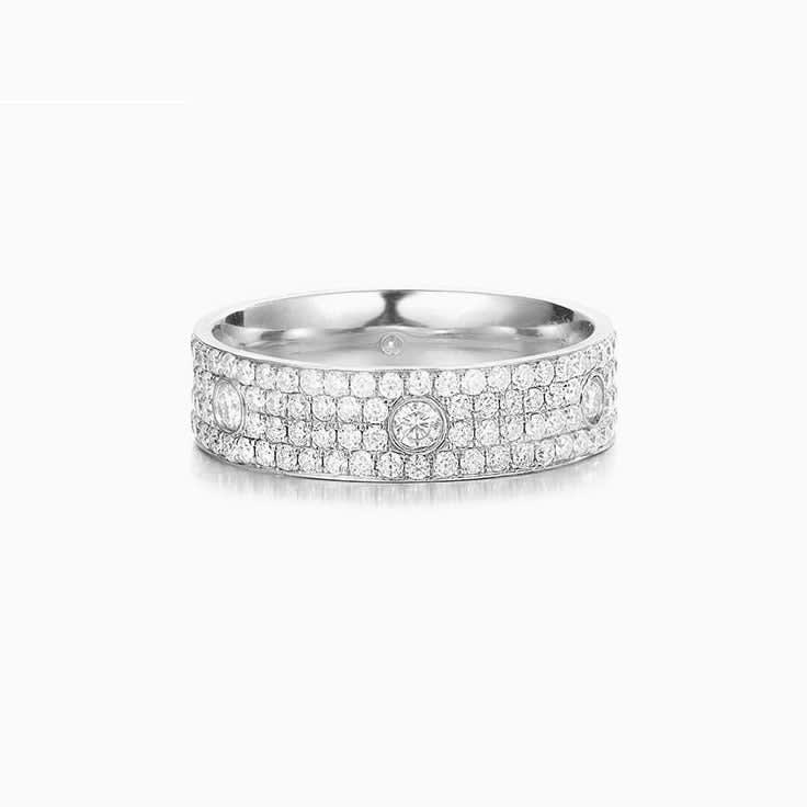 Four Row pave Eternity Diamond band