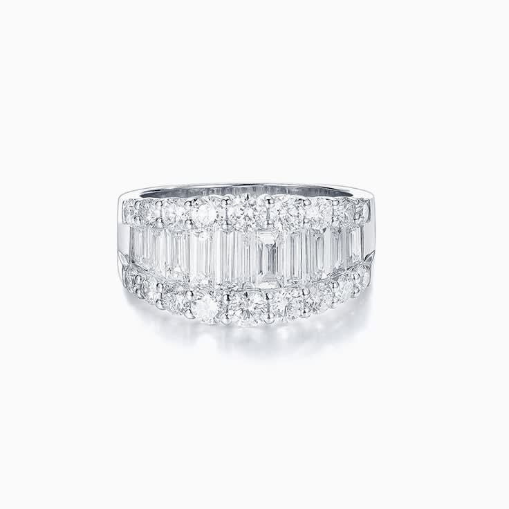 Baguette and Round Diamond Dress ring