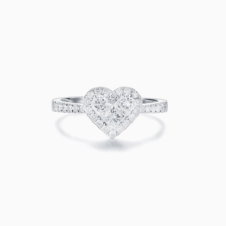 Heart Cluster Diamond Ring