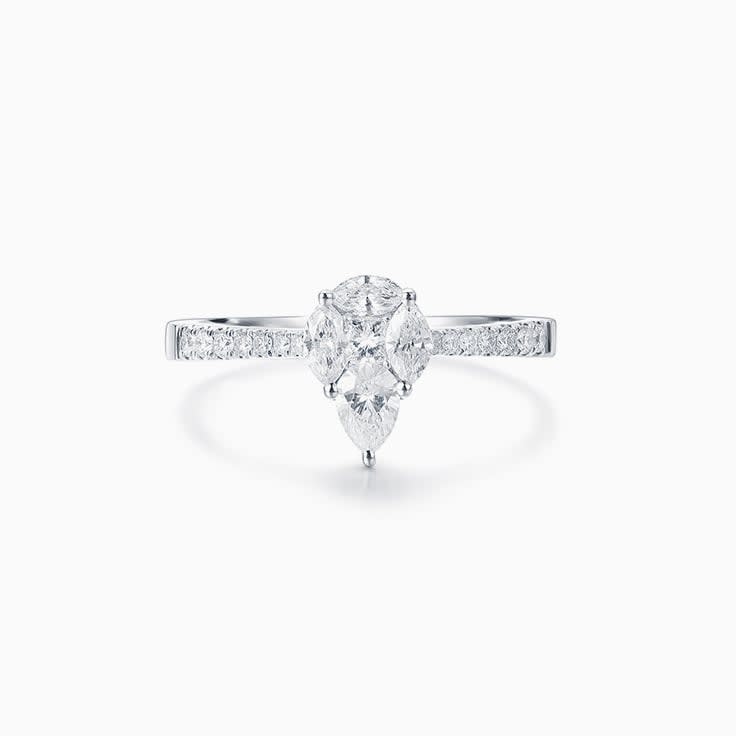 Pear Shape Cluster Ring
