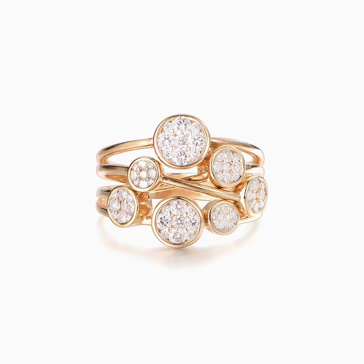Three Band Cluster ring