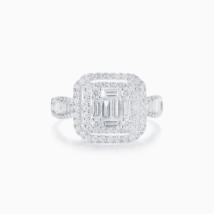 Cushion Shape double halo cluster