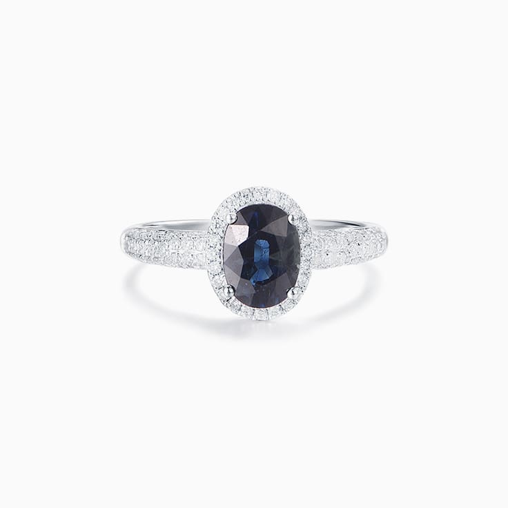 Sapphire on a Pave Band