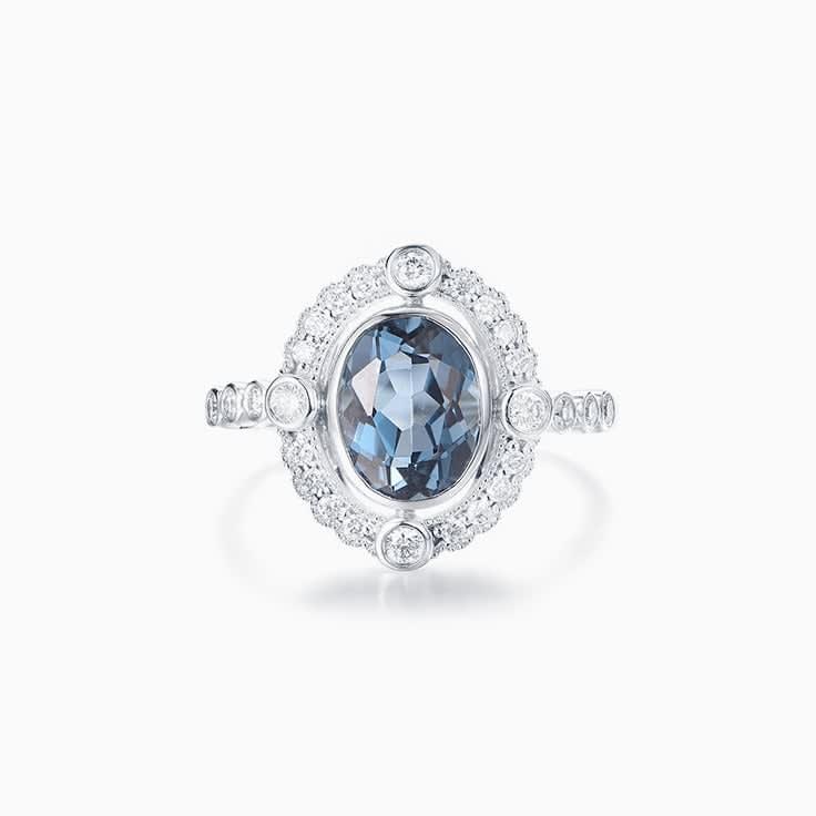 Art Deco London Blue Topaz Ring