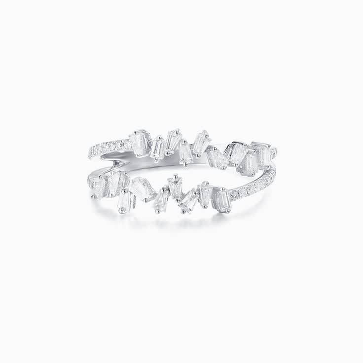 Tapered Baguette Double Band Ring